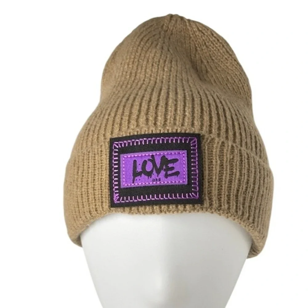 Unisex Knit Cap Beanie Double Layer Winter Hat‎ Tan NEW Outdoor Gorpcore OS